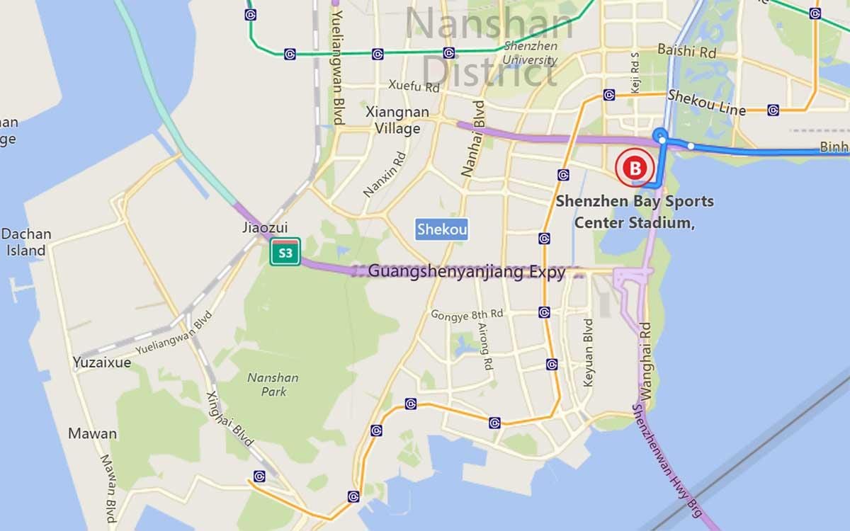 карта затока Shenzhen