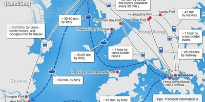 Карта Чжухай поромного терміналу